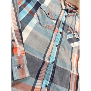 Carbon Men's Slim Fit‎ Shirt Check Button Down Long Sleeve Sz L